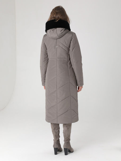 23409 Пальто серый хаки - Dizzyway фото 4