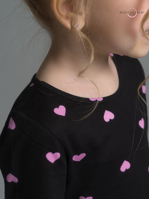 Платье Моана розовые сердечки на черном - Sovalina фото 26