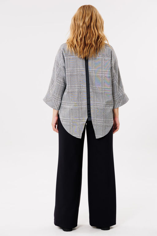Блуза Michel Chic 788-Р серый. клетка  фото 6
