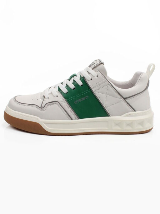 03-H90999-A3 WHITE /GREEN Кроссовки мужские (натуральная кожа)