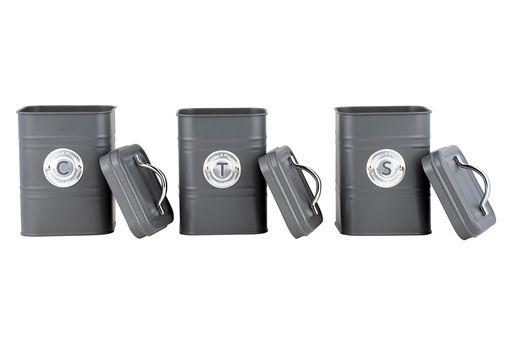 Набор банок для сыпучих продуктов Grandham, тёмно-серые, 1,45 л, 3 шт - Maxwell & Williams фото 4