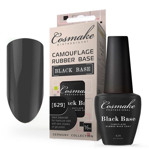 629 УФ Гель База камуфляж Black rubber base Germany!