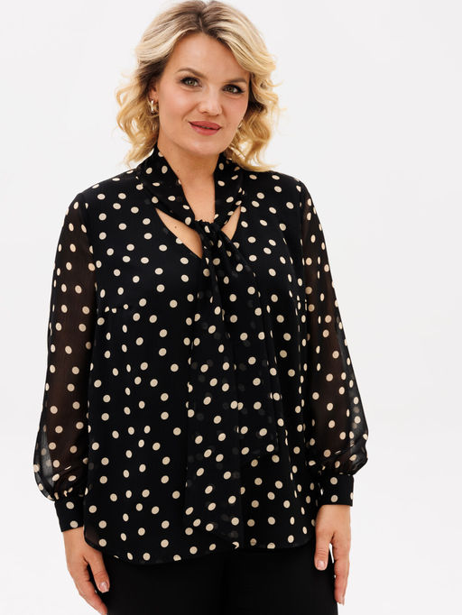 Блуза BRELA 2373.2 черный- беж горох