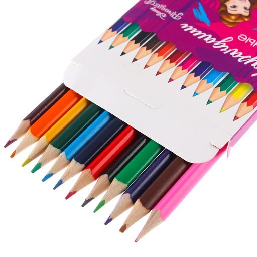 Карандаши 12 цветов Принцессы, заточенные, шестигранные, картонная упаковка, европодвес, Принцессы - Disney фото 2