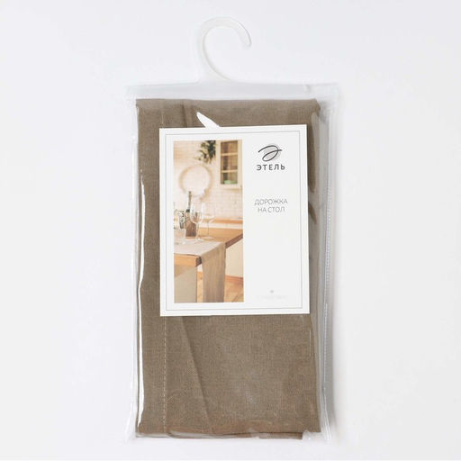 Дорожка Этель ECO, цвет оливковый, 40×136/±6 см, 70% хл, 30% лён, 190 г/м²