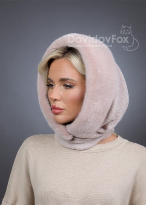 Платок Трикотаж Норка Дымчатая роза - Davidovfox фото 3