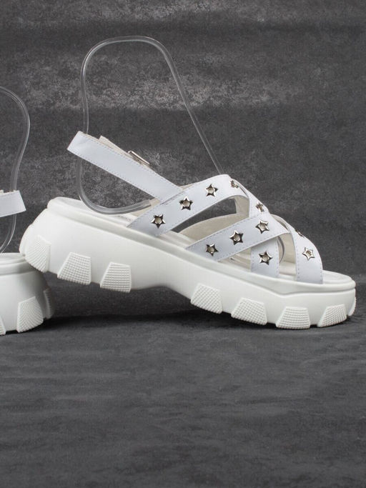 08-PEAG47-1 WHITE Босоножки женские (натуральная кожа)