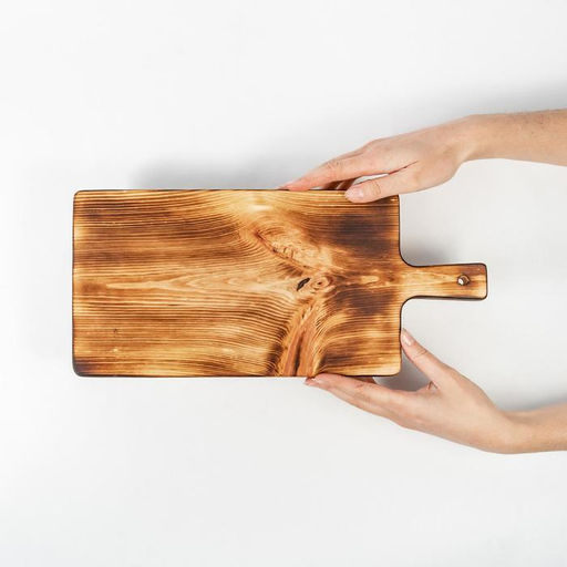 Доска для подачи на ножках Magistro, 38×17×6.5 см, обожжённая, дерево из натурального кедра