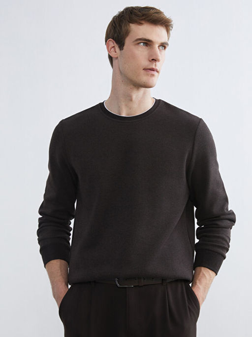 Bisiklet Yaka Erkek Sweatshirt