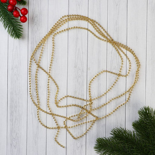 Цена за 4 шт. Бусы на ёлку Шарики, длина 2.7 м, d=4 мм, МИКС