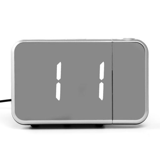 Часы электронные настольные, USB, календарь, будильник, с проекцией, белая индикация