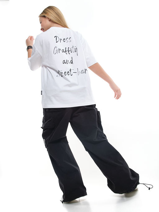 Футболка с принтом на спине 22-9000 белый - Mini maxi фото 5