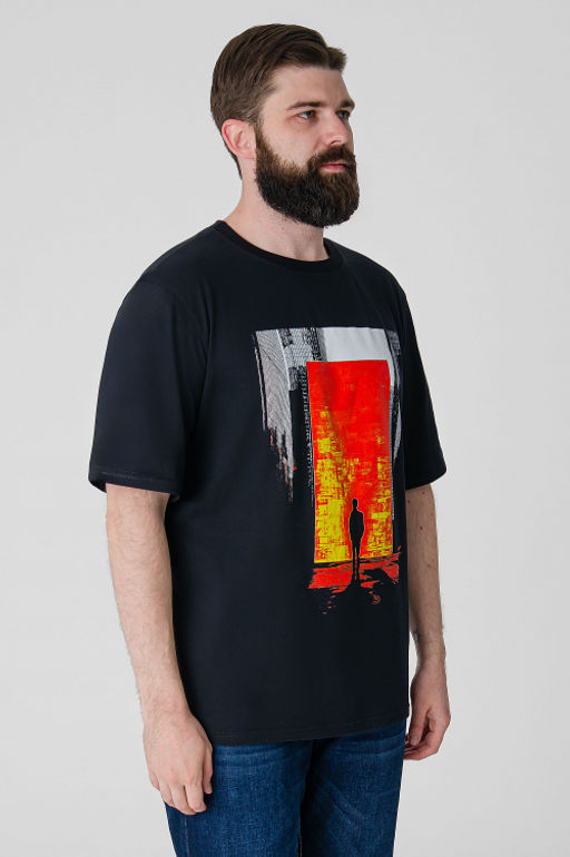 Арт. 614-148 Футболка мужская 50-60 (6 шт) Цвет:черный - Идеал фото 3