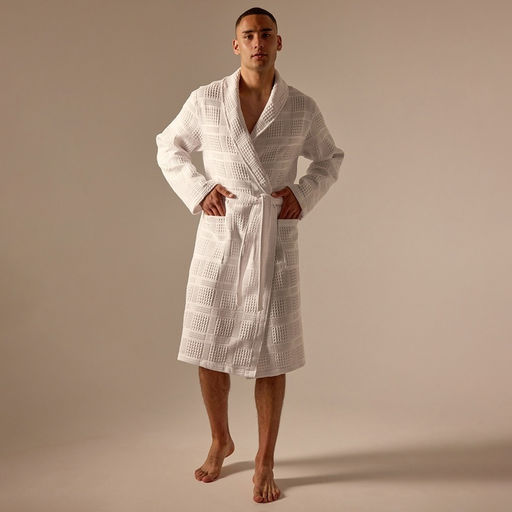 Халат вафельный мужской SL HOME: Chess «Блан де Блан», размер XL, хлопок 100%, белый