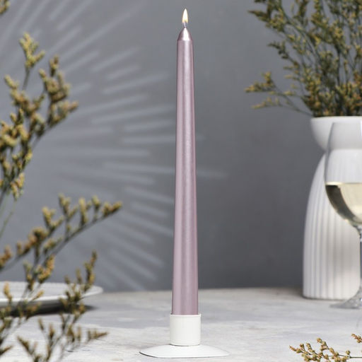 Цена за 3 шт. Свеча античная, 2,3х 25  см, лакированная  , розовое золото