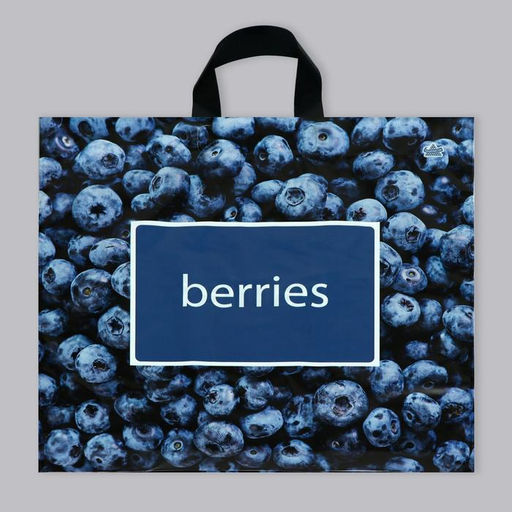 Цена за 50 шт. Пакет «Черника», полиэтиленовый с петлевой ручкой, 44×42 см, 70 мкм