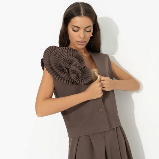 Жилет свободного кроя Жду продолжения (brown) - Charutti фото 4