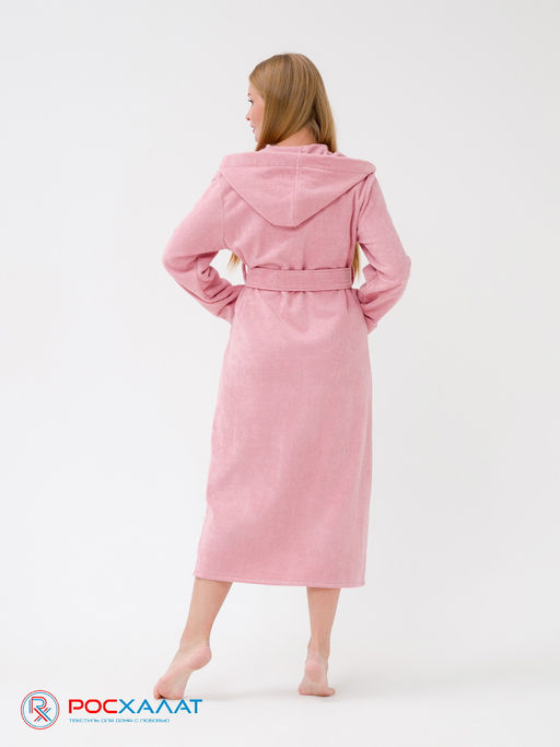 Женский халат с капюшоном пудрово-розовый МЗ-06 (102) - Росхалат фото 3