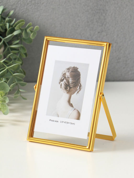 Фоторамка для фото 10×15 см «Лофт», золото гальваника, металл, 1.2×11.5×16 см
