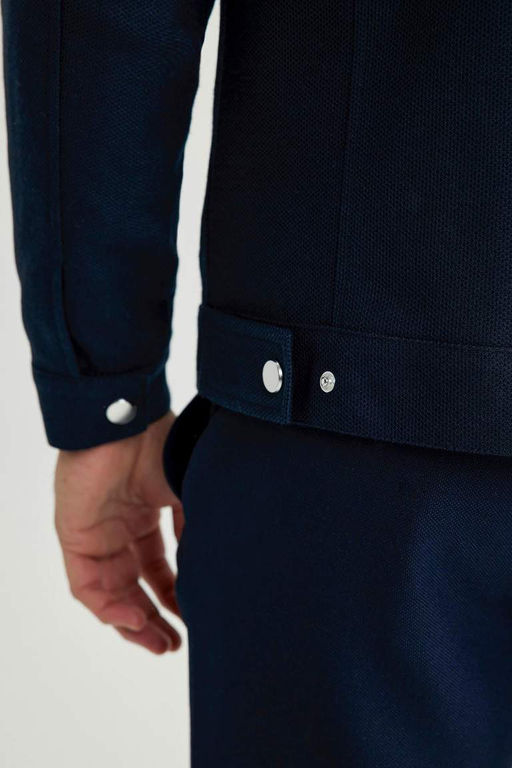 Приталенное пальто с воротником-поло - Defacto фото 9