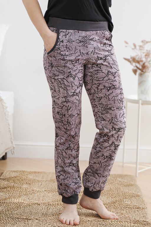 Брюки женские из кулирки на манжете Льняная палитра бордо - Амадэль фото 2