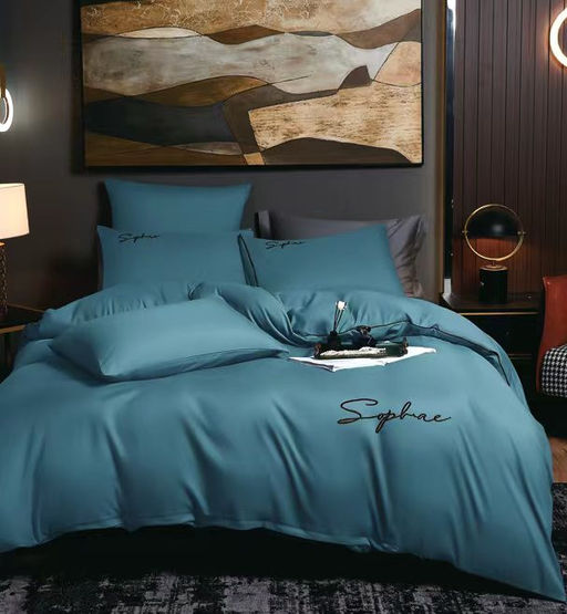 КПБ Candies однотонный с вышивкой на резинке по кругу CANOVR012 Семейный