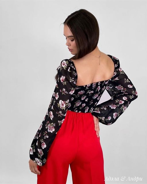 Топ Адэла (черный) - Nadi bordo фото 6