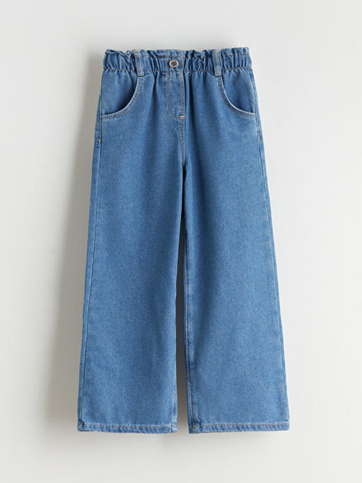 Beli Lastikli Wideleg K?z ?ocuk Jean Pantolon