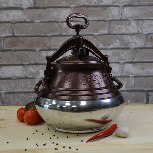 Казан (скороварка) 15,0 л Афганский, с ручками, двухцветный