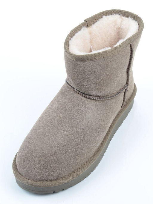 04-PF5854-6 KHAKI Угги женские (натуральная замша, 100% шерсть)