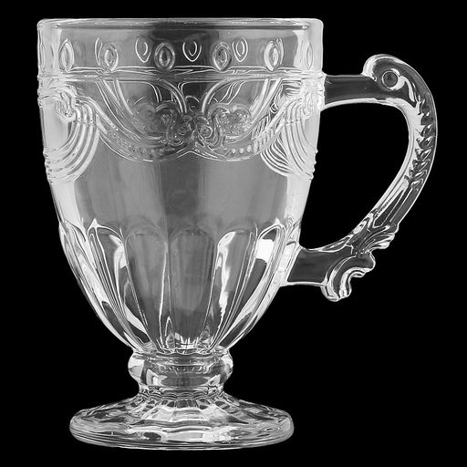 Кружка стеклянная "Один" 190мл, д7см, h10,2см, на ножке, набор 6шт, в коробке (Китай)