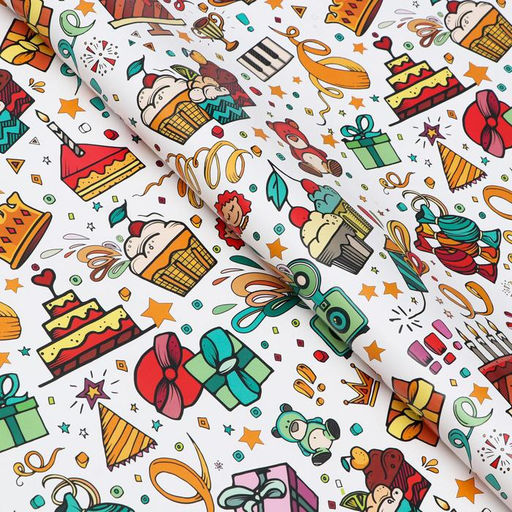 Цена за 10 шт. Бумага упаковочная глянцевая «Угощения», 70×100 см