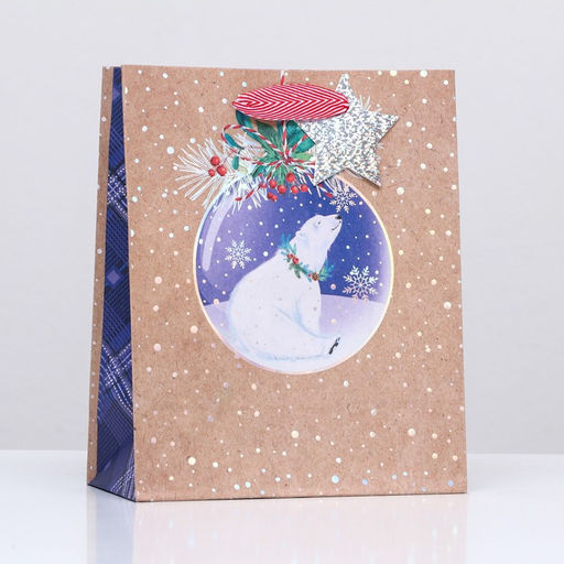 Пакет подарочный Белый медведь 18 х 22,3 х 10 см - Simaland фото 3