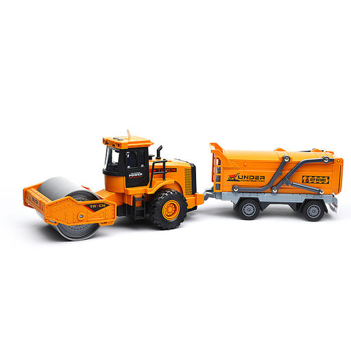 Машина "Асфальтоукладчик" с прицепом (свет,звук) в коробке