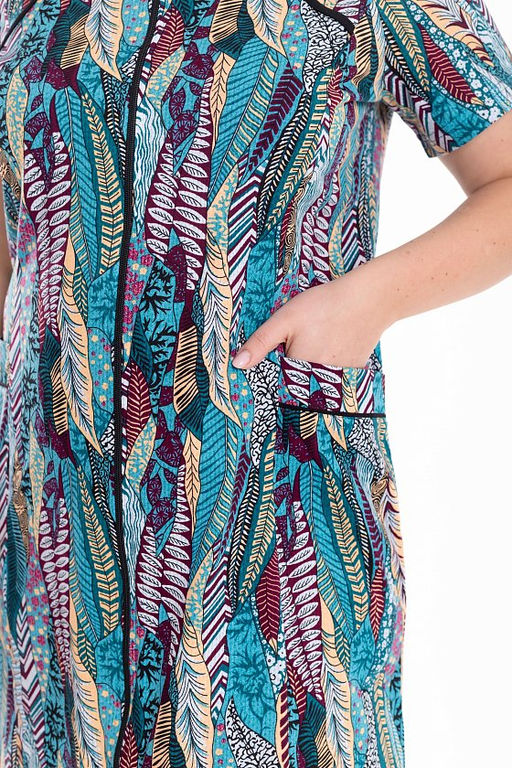 Халат М31969зч зеленый/черный - Елена фото 7