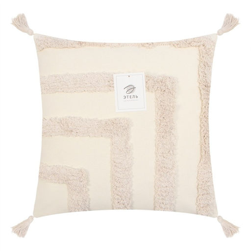 Наволочка декоративная Этель Бохо, 45х45 см, цвет молочный, 100% хлопок  фото 5