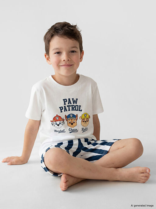 Пижама с шортами Paw Patrol Bask?l? Erkek ?ocuk ?ortlu Pijama Tak?m? с принтом Paw Patrol