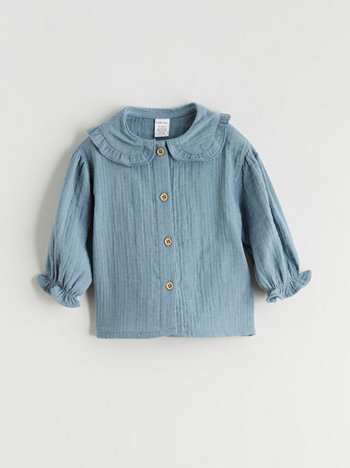 Bebe Yaka K?z Bebek G?mlek ve Pantolon 2li