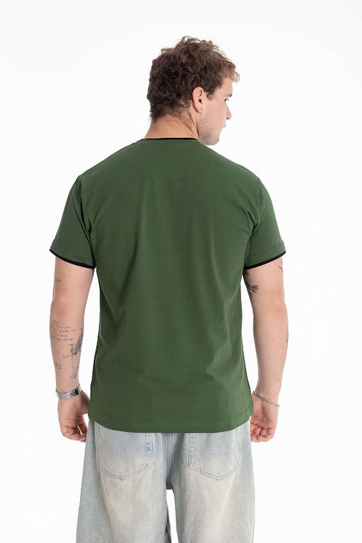 Футболка М125030Пх хаки/черный - Елена фото 5