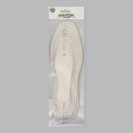 Цена за 2 шт. Стельки для обуви, утеплённые, универсальные, р-р RU до 43 (р-р Пр-ля до 45), 27.5 см, пара, белые