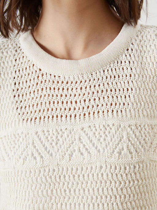 Bisiklet Yaka Ajurlu Kad?n Triko Atlet