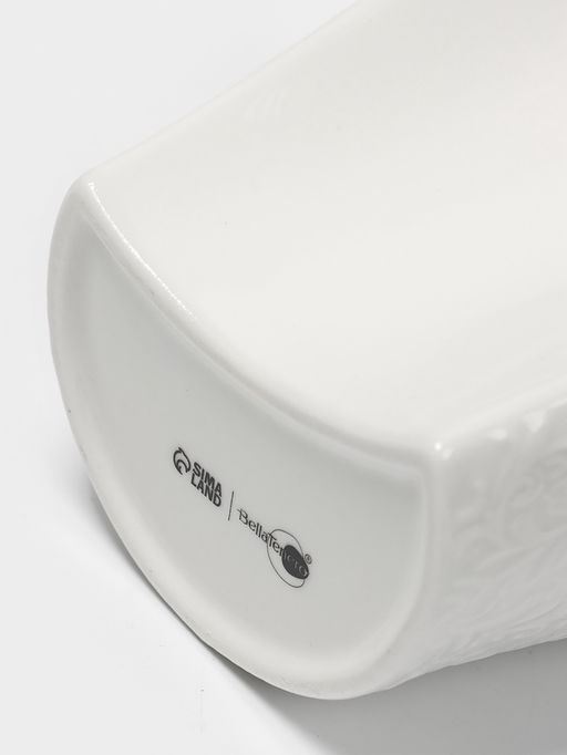 Подставка для бумажных полотенец и кухонных принадлежностей BellaTenero, 19.5×12.5×25.5 см, фарфор, бамбук, белая