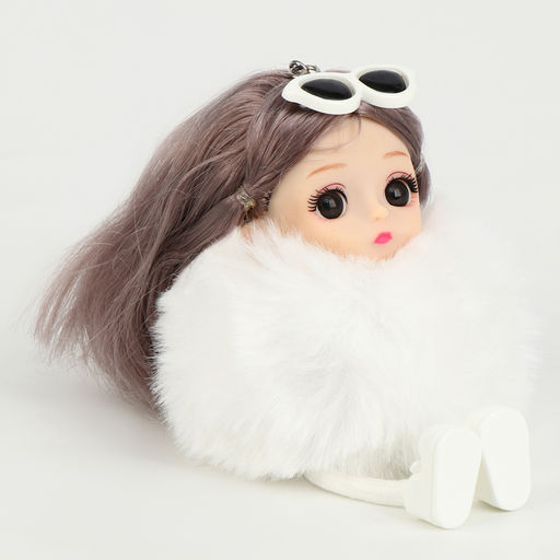 Мягкая игрушка Куколка модница на брелоке, 16 см, цвет белый - Simaland фото 3