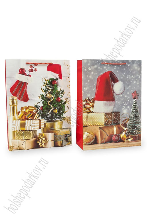 Пакет Новогодний 30*41,5*12 см (12 шт) SF-7826, микс №2 - Больше подарков фото 2