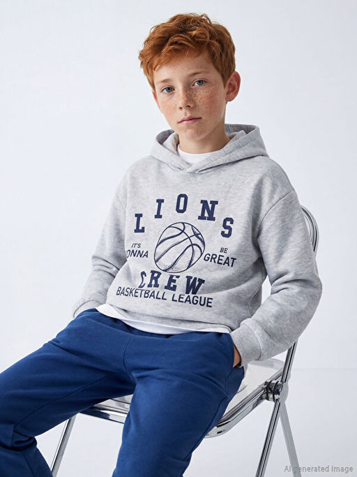 Erkek ?ocuk Kap??onlu Bask?l? E?ofman Tak?m?