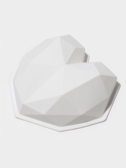 Форма для муссовых десертов и выпечки KONFINETTA Геометрия любви, силикон, 21.5?20?6 см, белая