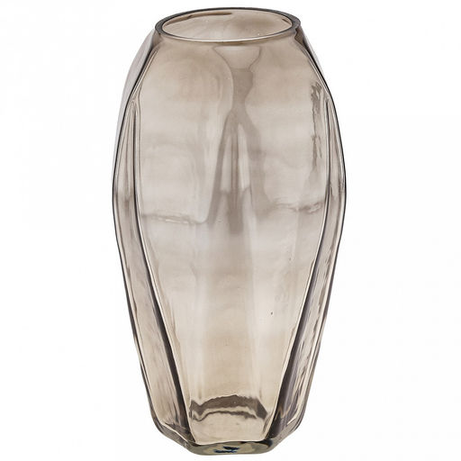 Ваза для цветов стеклянная "Модерн" 3,8л, д16см, h30см, средняя, текстурная, "Скандик", дымчатый (Россия)
