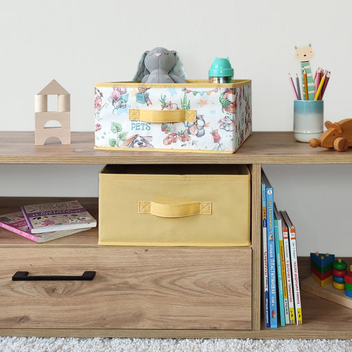 VAL LPY-BOX-2S2F Короба стеллажные, без крышки, 31*31*15 см, набор 4 шт., жёлт., ЛЮБИМЧИКИ, шт