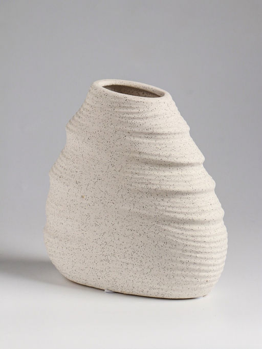 Ваза настольная керамика "Элладио" 18х17,5 см, белый