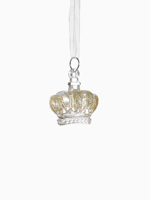 Цена за 2 шт. Ёлочные игрушки 2 шт. Зимнее волшебство. Корона, 44.5 см, прозрачный с золотом фото 9